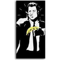 Coloray Wanduhr Uhr Wandbild Leinwand Geräuschlos Kunstdruck 30x60 Graffiti Pulp Fiction - weiße Hände