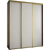 MEBLE KRYSPOL Davos 1 Schrank, drei Türen - 235,2x190x45 cm - Schwarz Weiß Gold
