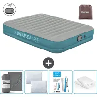 Bestway Luftmatratze Alwayszair - 2-Personen -152 x 203 x 36 cm - Grau/Blau - Inklusive Zubehör