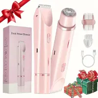 Welikera Intimrasierer für Frauen, 2-in-1 Dual Head, elektrisch, USB-Aufladung, IPX7 wasserdicht,für Gesicht,Körper & Bikini (Rosa),ideal für den Intimbereich