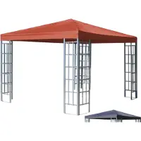 Quick Star Rank Pavillon Set 3x3m Metall Garten Partyzelt Terra / Rotorange RAL 2001 mit extra Ersatzdach