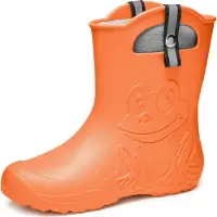 Ladeheid Damen federleichte EVA Gummistiefel Regenschuhe gefüttert LA-CA-FrogWom265 (Orange (151c), 36/37)