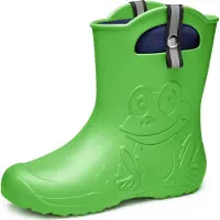 Ladeheid Damen federleichte EVA Gummistiefel Regenschuhe gefüttert LA-CA-FrogWom265 (Grün, 38/39)