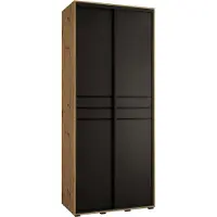 MEBLE KRYSPOL Davos 10 Schrank, zwei Türen - 235,2x100x60 cm - Artisan Schwarz Schwarz
