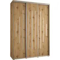 MEBLE KRYSPOL Cannes 12 Schrank mit 3 Schiebetüren - 205,2x180x45 cm - Artisan Artisan Silber