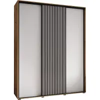 MEBLE KRYSPOL Lanko 1 Schrank mit 3 Schiebetüren - 235,2x200x45 cm - Artisan Weiß Schwarz