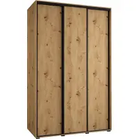 MEBLE KRYSPOL Davos 1 Schrank, drei Türen - 235,2x150x60 cm - Artisan Artisan Schwarz