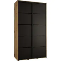 MEBLE KRYSPOL Davos 4 Schrank, zwei Türen - 235,2x140x45 cm - Artisan Schwarz Schwarz