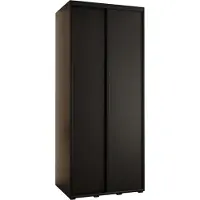 MEBLE KRYSPOL Davos 1 Schrank, zwei Türen - 235,2x120x45 cm - Schwarz Schwarz Schwarz