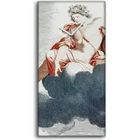 Coloray Wandbild Leinwand Bilder Wanduhr 30x60 Zeichnung Antike Apollo Wolken Kunst - weiße Hände