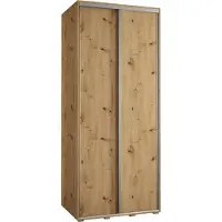 MEBLE KRYSPOL Davos 1 Schrank, zwei Türen - 235,2x120x60 cm - Artisan Artisan Silber