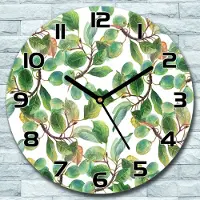 Coloray Wanduhr aus Glas Rund fi 30 Pflaum Blumen Garten Quarz Deko Schlafzimmer Büro
