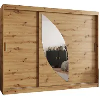 MEBLE KRYSPOL Kryspol - Kleiderschrank mit Spiegel, 250 cmx200x62cm, 3 Tür, MILO 250, Artisan Eiche