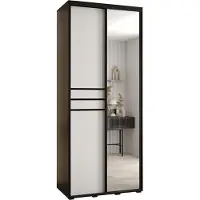 MEBLE KRYSPOL Davos 11 Schrank, zwei Türen - 235,2x100x60 cm - Schwarz Weiß Schwarz