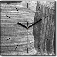 Coloray Uhr auf Leinwand 30x30 cm Wand Uhr Dekoration Wohnzimmer Segeltuch schwarze Hände -Abstraktion Kunstkunst