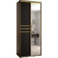 MEBLE KRYSPOL Davos 11 Schrank, zwei Türen - 235,2x100x45 cm - Schwarz Schwarz Gold