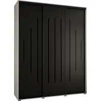 MEBLE KRYSPOL Davos 12 Schrank, drei Türen - 235,2x200x45 cm - Weiß Schwarz Schwarz