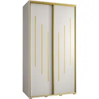 MEBLE KRYSPOL Davos 8 Schrank, zwei Türen - 235,2x140x60 cm - Weiß Weiß Gold