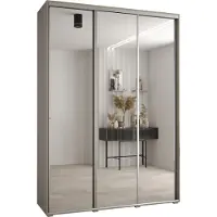 MEBLE KRYSPOL Kryspol Dakota 2 Schrank, drei Türen - 235,2x180x60cm - Kaschmir Silber