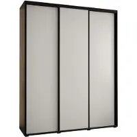 MEBLE KRYSPOL Davos 1 Schrank, drei Türen - 235,2x190x60 cm - Schwarz Weiß Schwarz