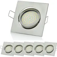 Sweet Led Einbaustrahler Flach 6xSpots Chrom gebürstet Eckig Dimmbar 5W kaltweiß
