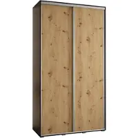MEBLE KRYSPOL Cannes 1 Schrank mit 2 Schiebetüren - 205,2x130x45 cm - Schwarz Artisan Silber