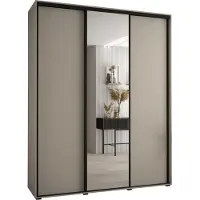 MEBLE KRYSPOL Kryspol Dakota 3 Schrank, drei Türen - 235,2x200x60cm - Kaschmir Schwarz