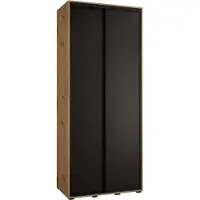 MEBLE KRYSPOL Davos 1 Schrank, zwei Türen - 235,2x100x45 cm - Artisan Schwarz Schwarz