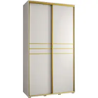 MEBLE KRYSPOL Davos 10 Schrank, zwei Türen - 235,2x140x60 cm - Weiß Weiß Gold