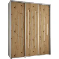 MEBLE KRYSPOL Davos 12 Schrank, drei Türen - 235,2x190x45 cm - Weiß Artisan Silber