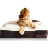 DOTTY Kuschelhöhle Kuscheliges Hundebett Hundenest Katzenhöhle Schlafsack für Hunde - Braun Cordstoff mit Cremefarbenem Fur - Größe XS (55 x 40 cm)