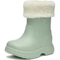 Ladeheid x Camminare Gummistiefel Kinder aus leichtem EVA warm gefüttert wasserdicht und sicher geführt durch rutschfeste Sohle ideal für kalte Tage und Schnee LA-CA-19 (Oliv, 22/23 EU)