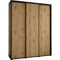 MEBLE KRYSPOL Davos 1 Schrank, drei Türen - 235,2x190x45 cm - Schwarz Artisan Schwarz