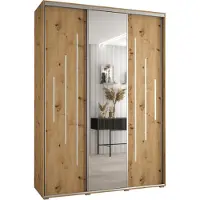 MEBLE KRYSPOL Davos 13 Schrank, drei Türen - 235,2x170x45 cm - Artisan Artisan Silber