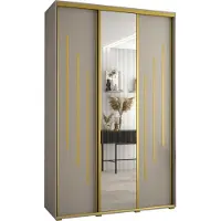 MEBLE KRYSPOL Kryspol Dakota 9 Schrank, drei Türen - 235,2x160x45cm - Kaschmir Gold