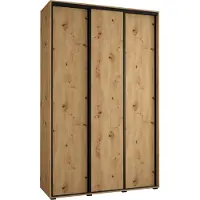 MEBLE KRYSPOL Davos 1 Schrank, drei Türen - 235,2x150x45 cm - Artisan Artisan Schwarz