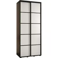 MEBLE KRYSPOL Davos 4 Schrank, zwei Türen - 235,2x100x45 cm - Schwarz Weiß Schwarz