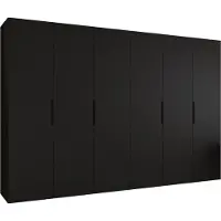 MEBLE KRYSPOL , Kleiderschrank, Schrank 300 cmx202x52, Schwarz, Schwarz