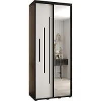 MEBLE KRYSPOL Davos 13 Schrank, zwei Türen - 235,2x100x45 cm - Schwarz Weiß Schwarz