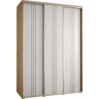 MEBLE KRYSPOL Davos 6 Schrank, drei Türen - 235,2x170x60 cm - Artisan Weiß Silber