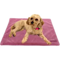 DOTTY Fellmatte für Hunde, waschbar & rutschfest – Hundematte für Auto, Hundebox, Sofa – Reisebett für kleine & große Hunde - Rosa weiches Kuschelfell