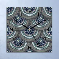 Coloray Wanduhr Echt-Glas-Küchenuhr Verzierte florale Quarz Lautlos 30x30 Deko Bilder