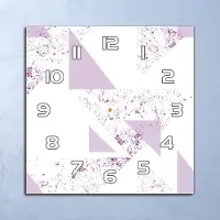 Coloray Deko Glasuhr Wanduhr 30x30 Rosa Dreiecke Quarz Küchenuhr Bürouhr