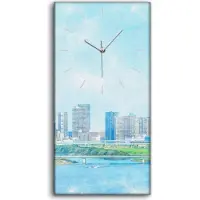 Coloray Wandbild Leinwand Bilder mit Uhr 30x60 Architektur Tokyo Stadt Japan Architektur - weiße Hände