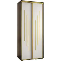 MEBLE KRYSPOL Davos 8 Schrank, zwei Türen - 235,2x110x45 cm - Schwarz Weiß Gold