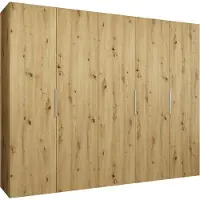 MEBLE KRYSPOL , Kleiderschrank, Schrank 250 cmx202x52, Artisan Eiche, Kaschmir