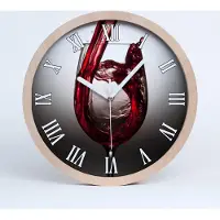 Tulup Holzuhr 30fi cm wanduhr - weiße Spitzen - Rotwein