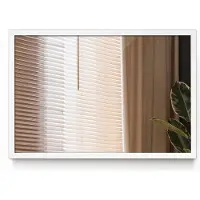 Coloray – Badezimmerspiegel mit Weiß MDF Rahmen – Modern Glas Rechteckig Spiegel - 60 cm x 40 cm - Bereit zum Aufhängen