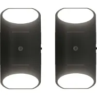 Northpoint LED Nachtlicht mit Dämmerungssensor & Bewegungsmelder, Up&Down Licht für Steckdose 2er-Set Rund-Schwarz
