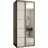 MEBLE KRYSPOL Davos 5 Schrank, zwei Türen - 235,2x120x60 cm - Schwarz Weiß Gold